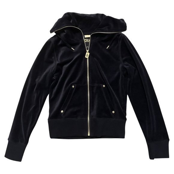 Michael Kors Velour Full Zip Y2K Sweatshirt Hoodie - Picture 1 of 3